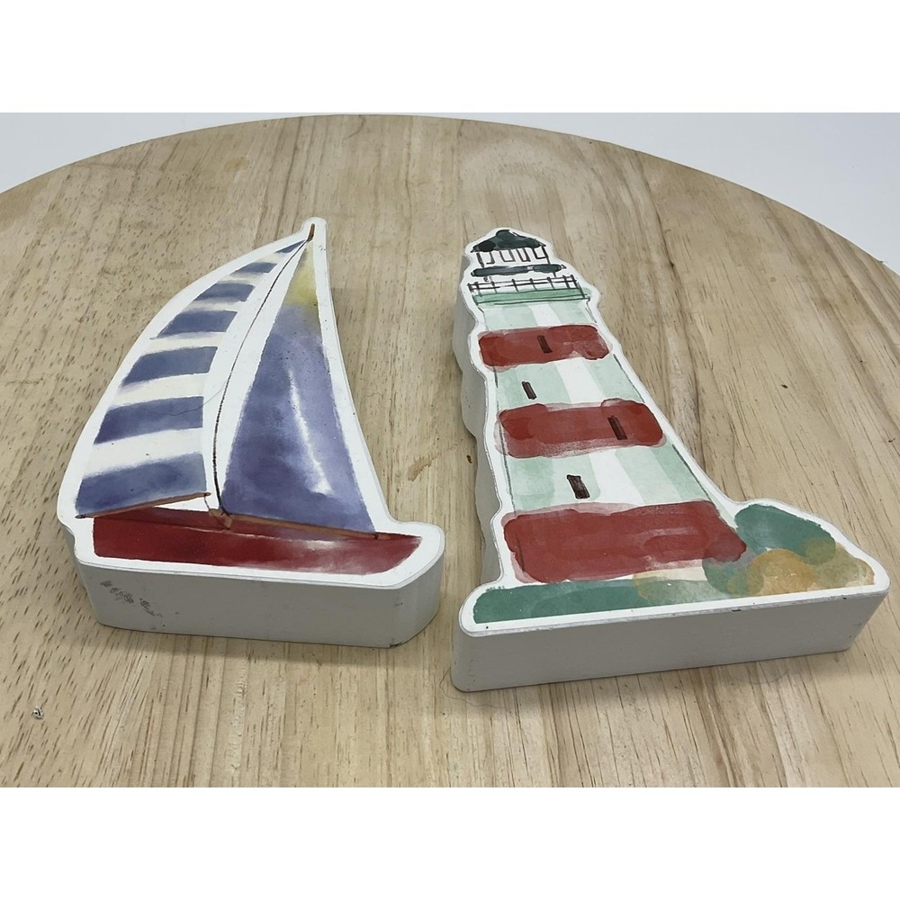 Hobby Lobby Boat Lighthouse Wall Plaques Set Of 2 Small Nautical Beach Decor